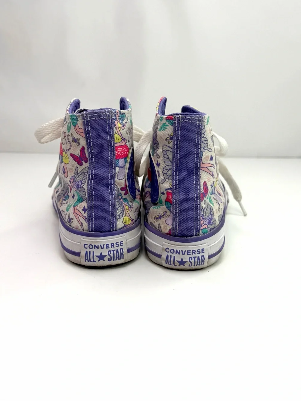 Converse White Purple Fairy Print Chuck Taylor High-Top Canvas Sneakers